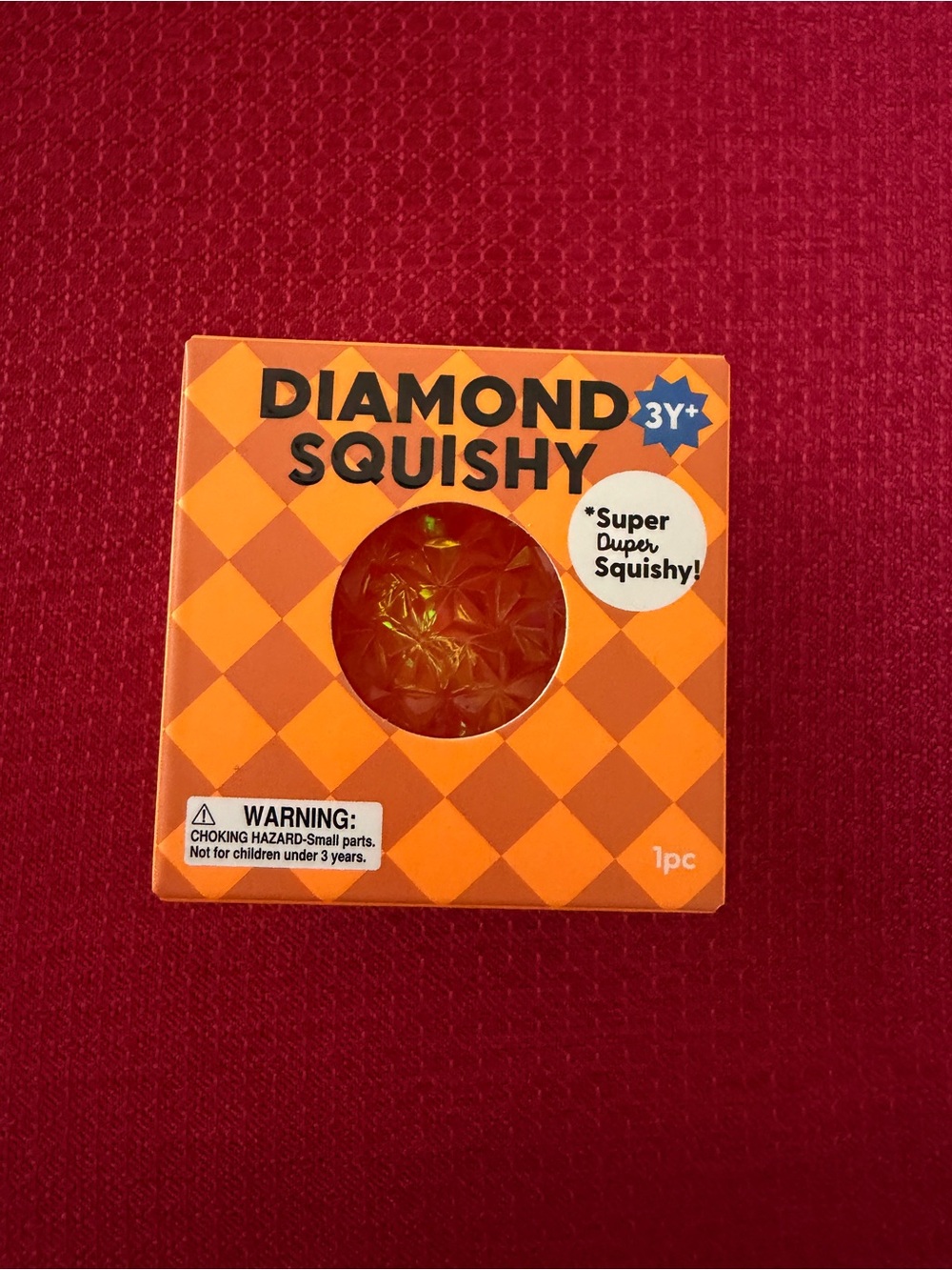 New J'adore Diamond Squishy Textured Sensory Squeeze Squish Toy Orange Ball 3+